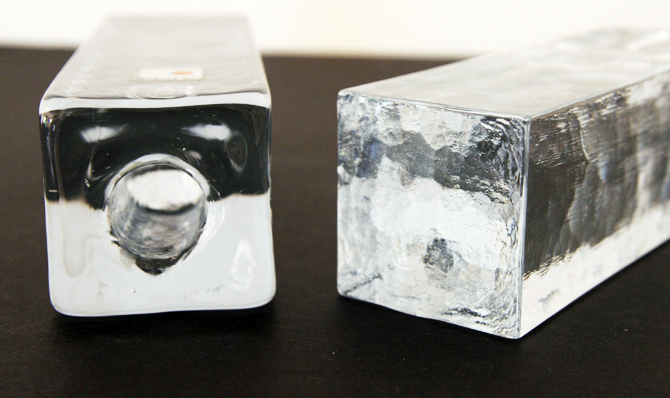 Tall Ice Block Candlestick Holder Set by Blenko Art Glass - Image 4