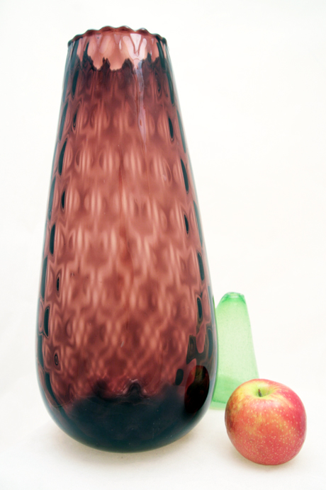 Tall Grape Amethyst Glass Italian Optic Vase