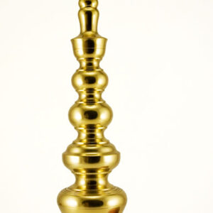 Tall Mid-century Gothic Brass Candle Holder