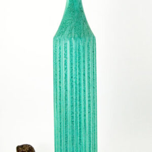 Tall Slender Mid-Century Turquoise Ceramic Vase