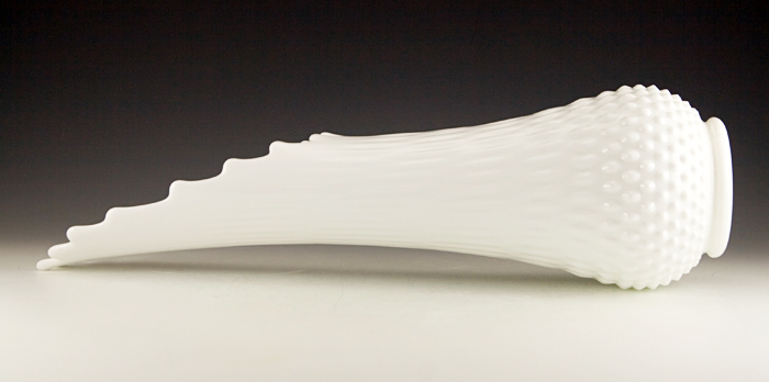 Retro Swung Modern Milk Glass Vase - Image 2
