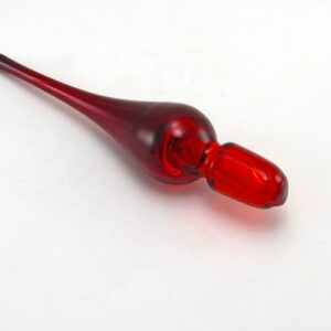 Mid-Century Modern Decanter Stopper Ruby Red 7.5" Long
