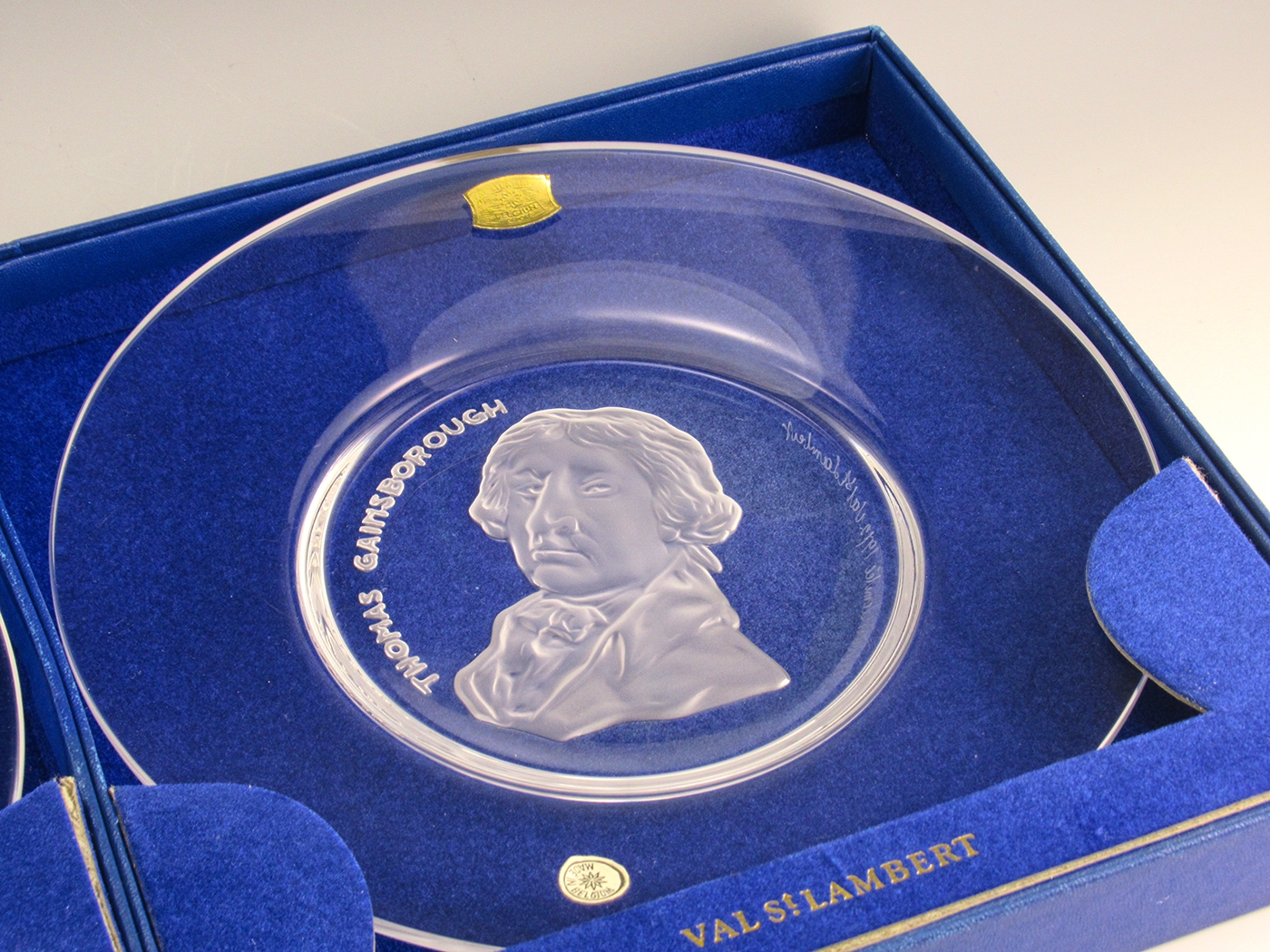 Old Masters Gift Set Deep Carved Portrait Plates by Val Saint Lambert - Image 2