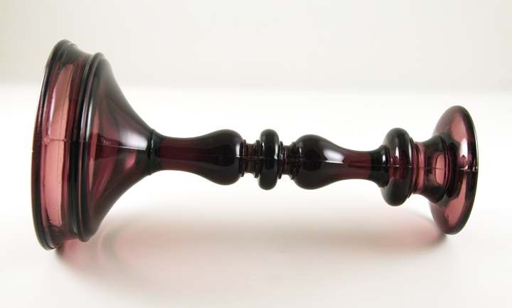 Antique Amethyst Glass Candlestick Holder by Tiffin - Image 3