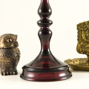 Antique Amethyst Glass Candlestick Holder by Tiffin