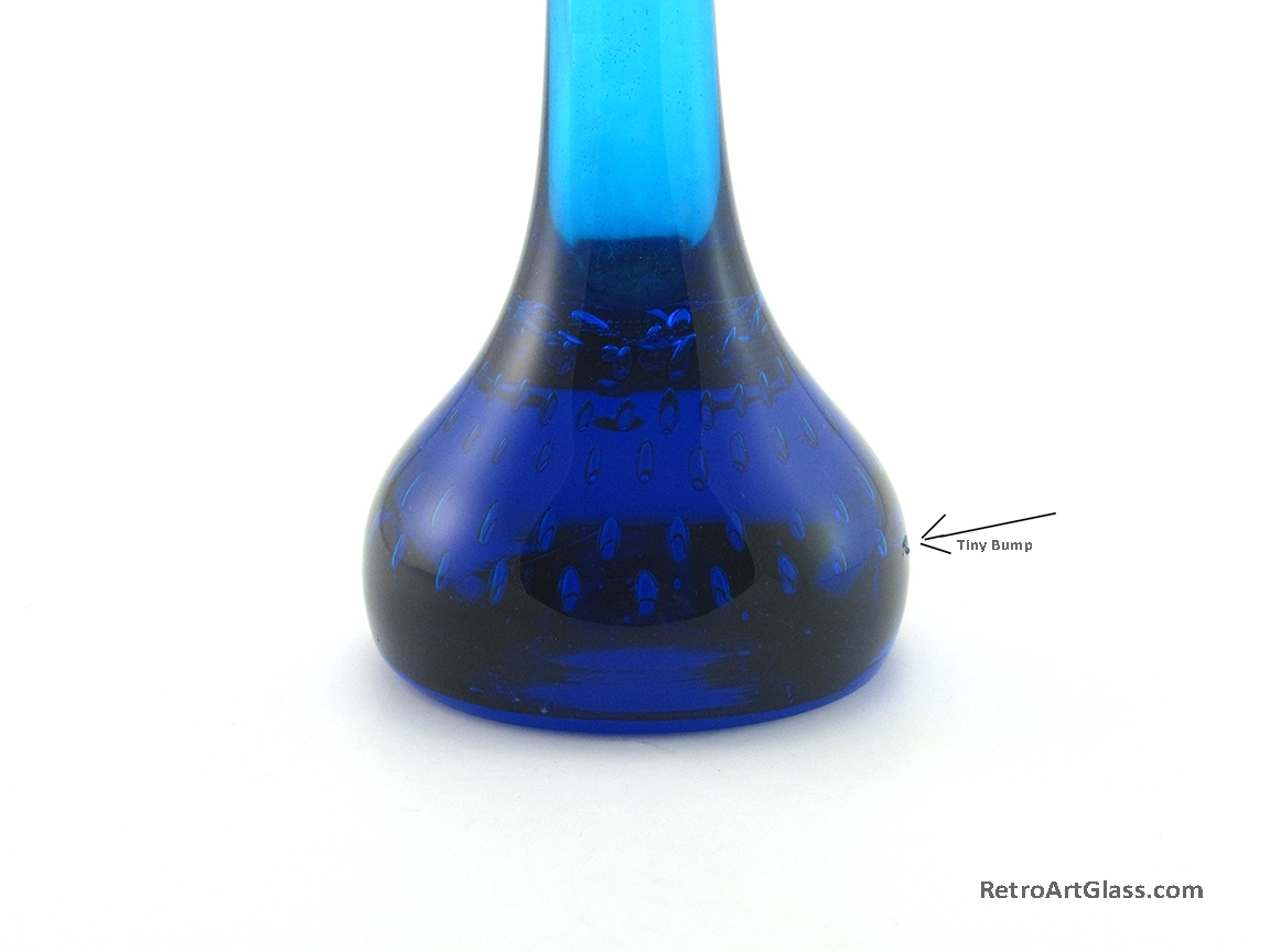 Swedish Modern Retro Glass Bone Vase in Deep Blue - Image 2