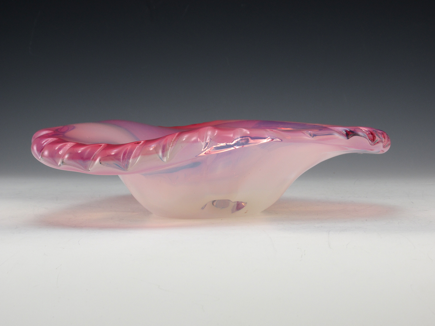 Fratelli Toso Murano Glass Pink Opaline Bowl Vintage - Image 6