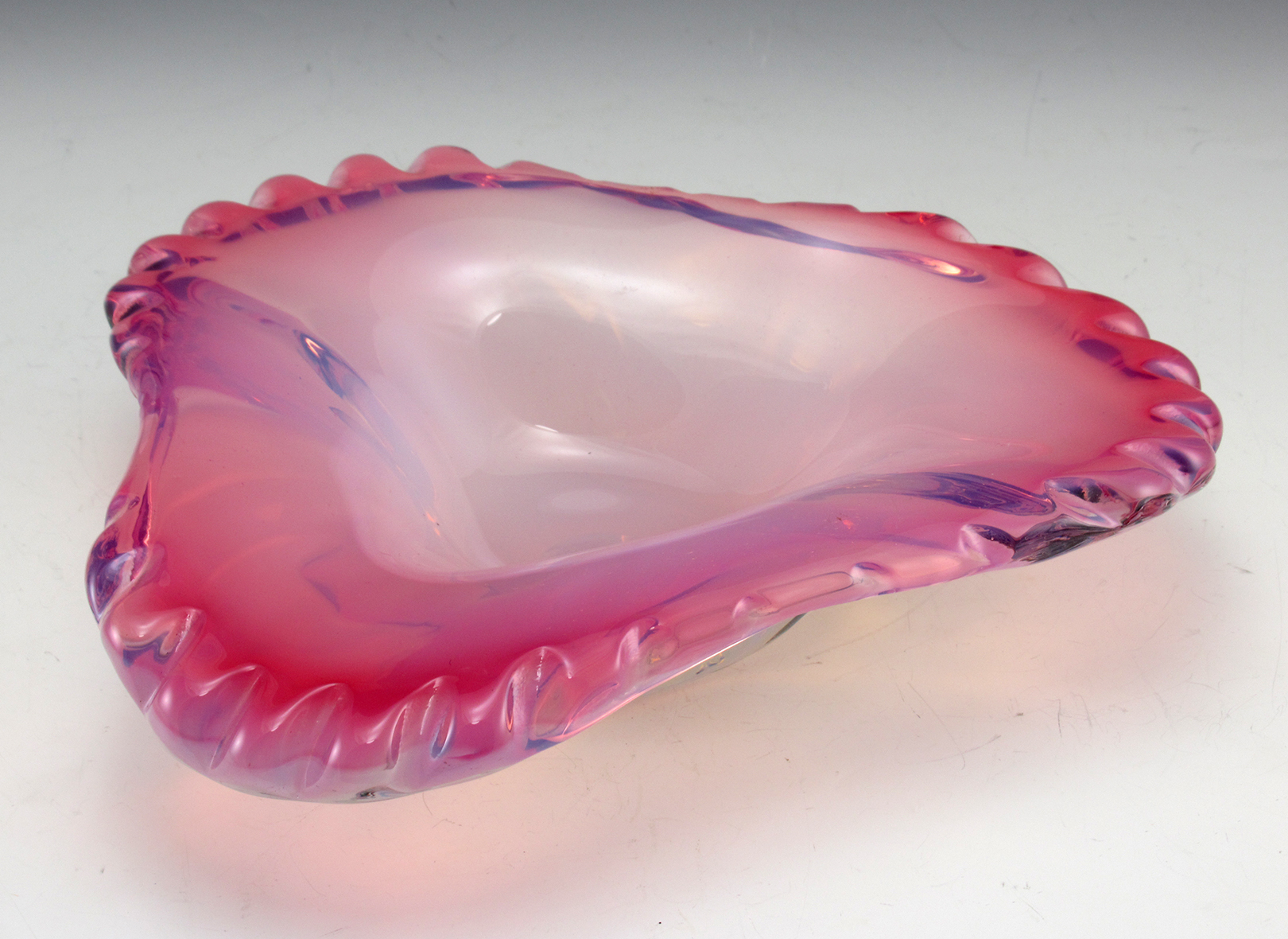 Fratelli Toso Murano Glass Pink Opaline Bowl Vintage
