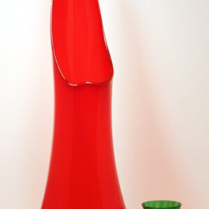 Tremendous Architectural Glass Red Floor Vase