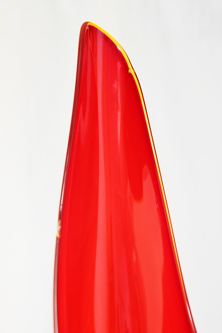 Tremendous Architectural Glass Red Floor Vase - Image 3