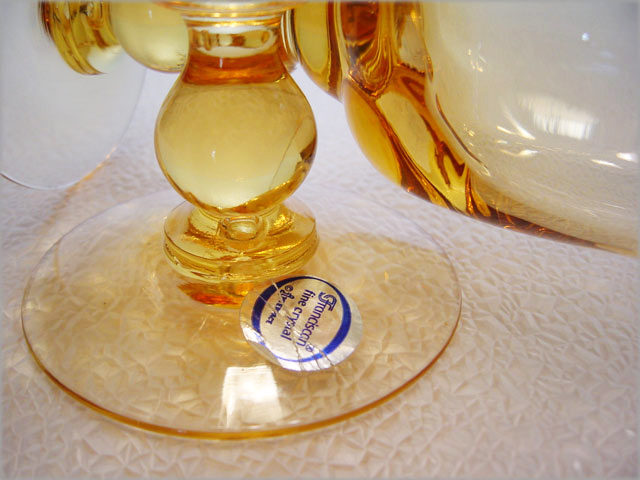 Two Tiffin Glass Golden Banana Wine Goblets - Image 2