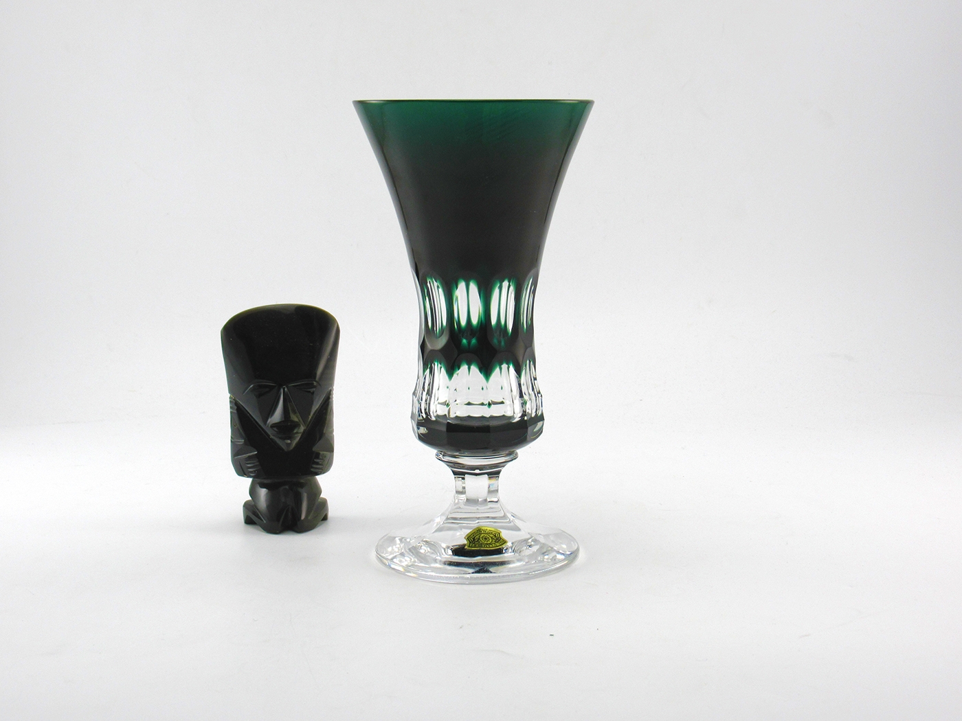 Val Saint Lambert Emerald Cut to Crystal Vase with Maker's Label - Image 3
