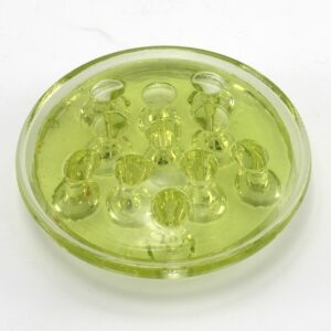 Antique Vaseline Glass Flower Frog Yellow Uranium