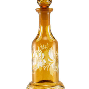Huge Vintage Bohemian Cut to Clear Crystal Decanter