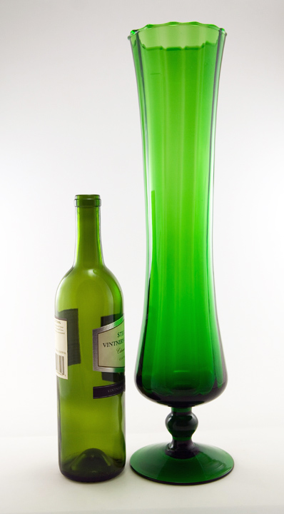 Hand Blown Optic Glass Vase