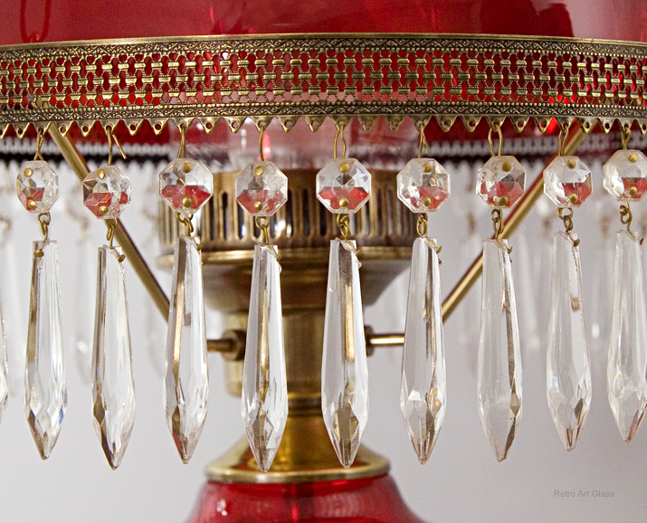 Victorian Style Hanging Lamp by Fenton Art Glass - Image 7