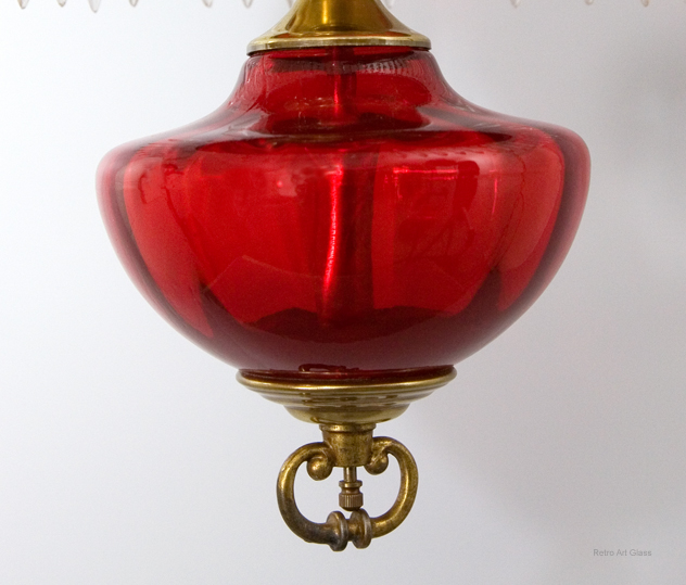 Victorian Style Hanging Lamp by Fenton Art Glass - Image 8