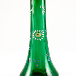 Victorian Whimsy Vase Emerald Crystal Enamel Decor