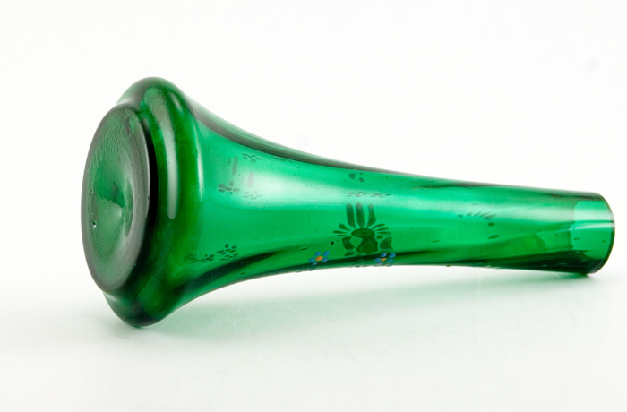 Victorian Whimsy Vase Emerald Crystal Enamel Decor - Image 3