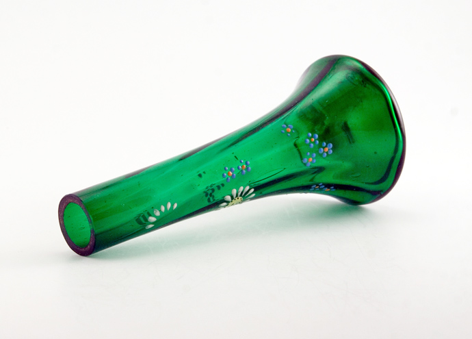 Victorian Whimsy Vase Emerald Crystal Enamel Decor - Image 2