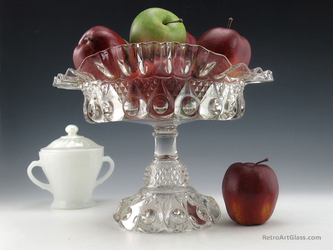Victorian Decor Glass Reverse Torpedo Large Centerpiece Stemmed Bowl - Image 2