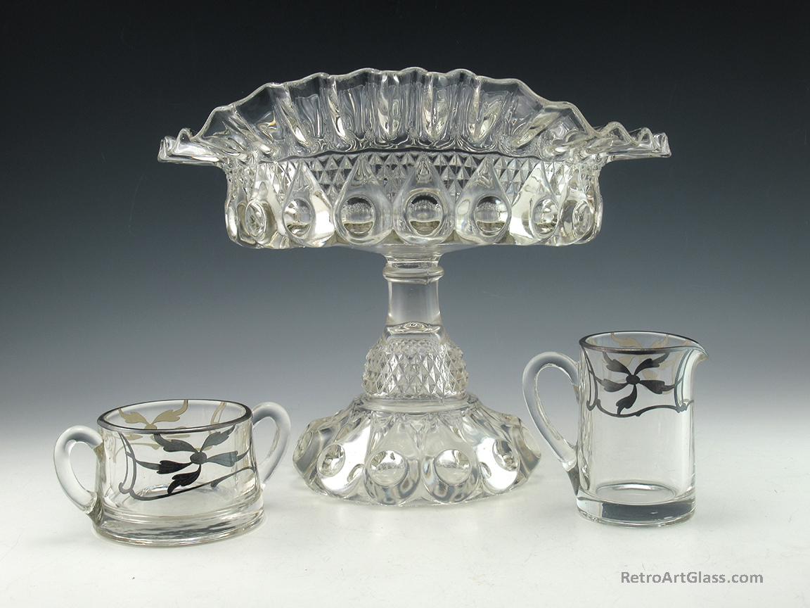 Victorian Decor Glass Reverse Torpedo Large Centerpiece Stemmed Bowl - Image 3