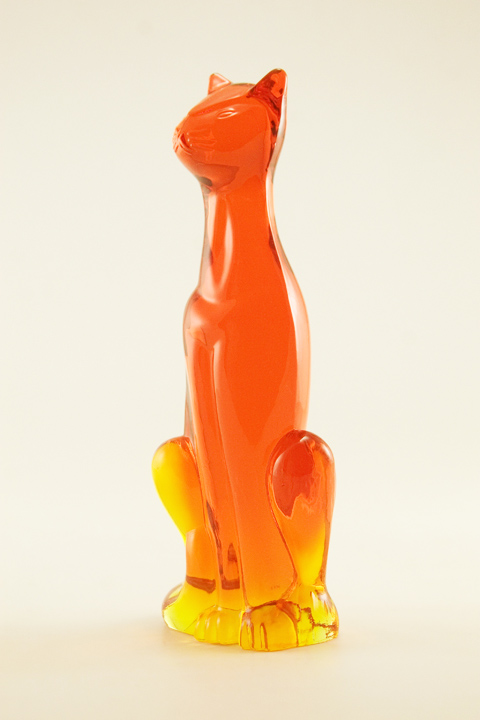 Persimmon Feline by Viking Art Glass - Image 3