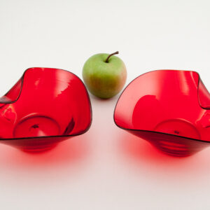 Set of Vintage Art Glass Ruby Bowls by Pilgrim