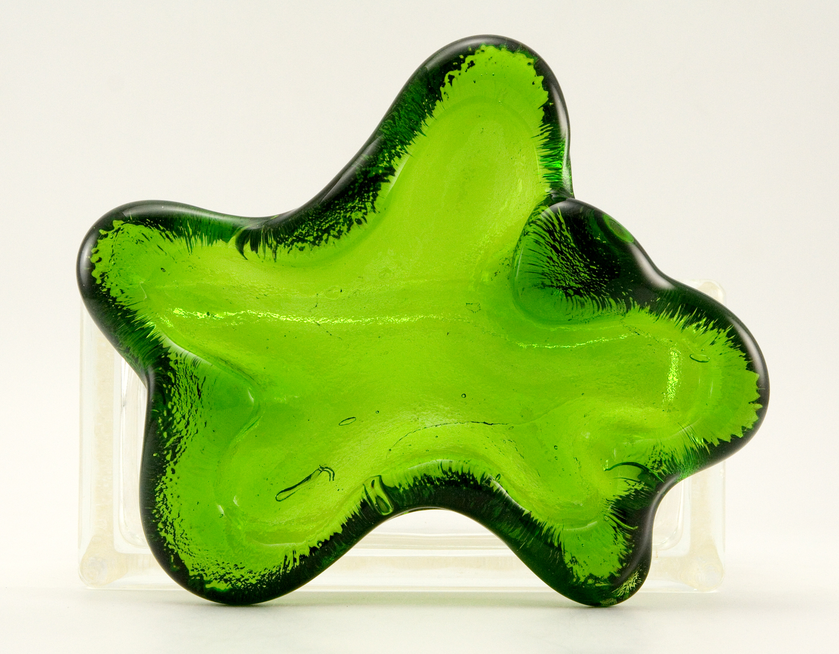 Blenko Amoeba Form Hand-Made Art Glass Dish - Image 4