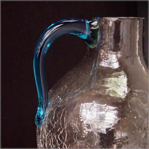 Vintage Blown Crackle Glass Jug - Image 3