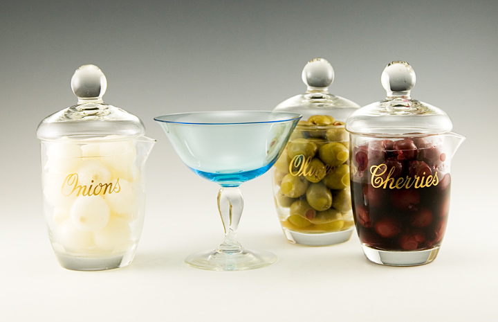 Vintage Blown Glass Bar Condiment Jars - Image 3