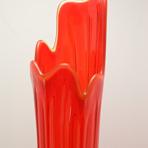 Retro Glass Floor Vase in Persimmon 1960 - 1970