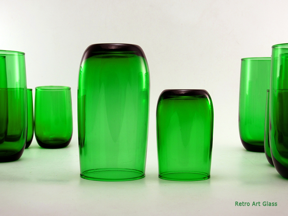 Anchor Hocking Forest Green Retro Glass Tumbler Set of 12 - Image 2