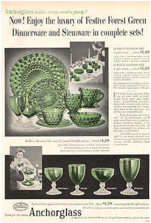 Vintage Glass Boopie Burple Water Goblets in Forest Green - Image 2