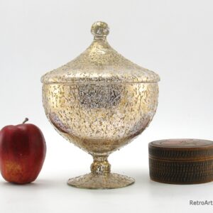 Crystal Circus Tent Jar Gold Enamel Spattered Large