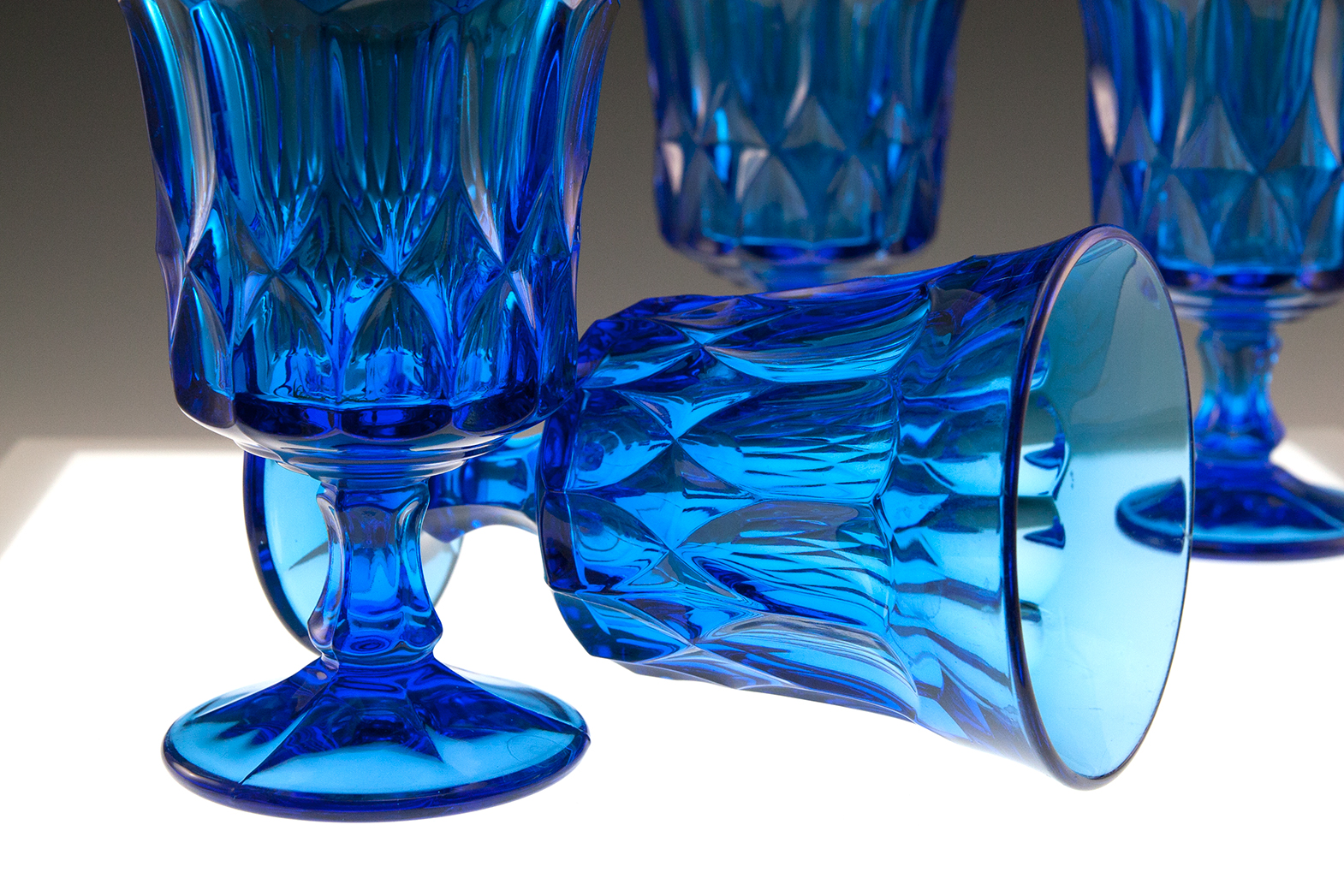 Retro Glass Goblet Set of 6 Noritake Perspective - Image 3
