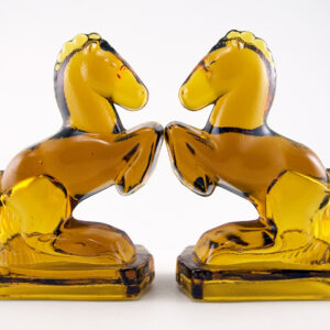 Glass Horse Bookends Depression Glass