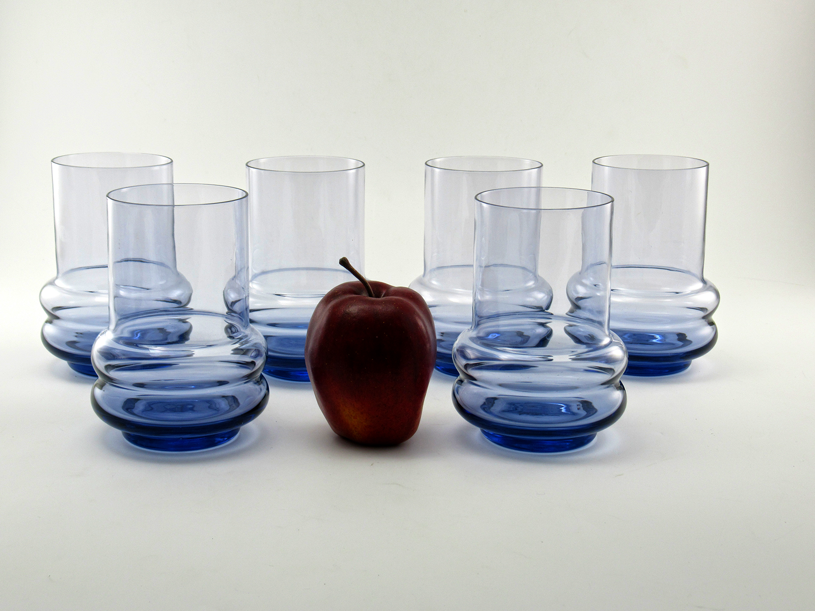 Art Deco Blown Glass Hoop Tumbler Set of 6 - Image 2