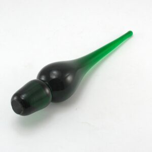 Retro Decanter Stopper Green Teardrop 10" Long