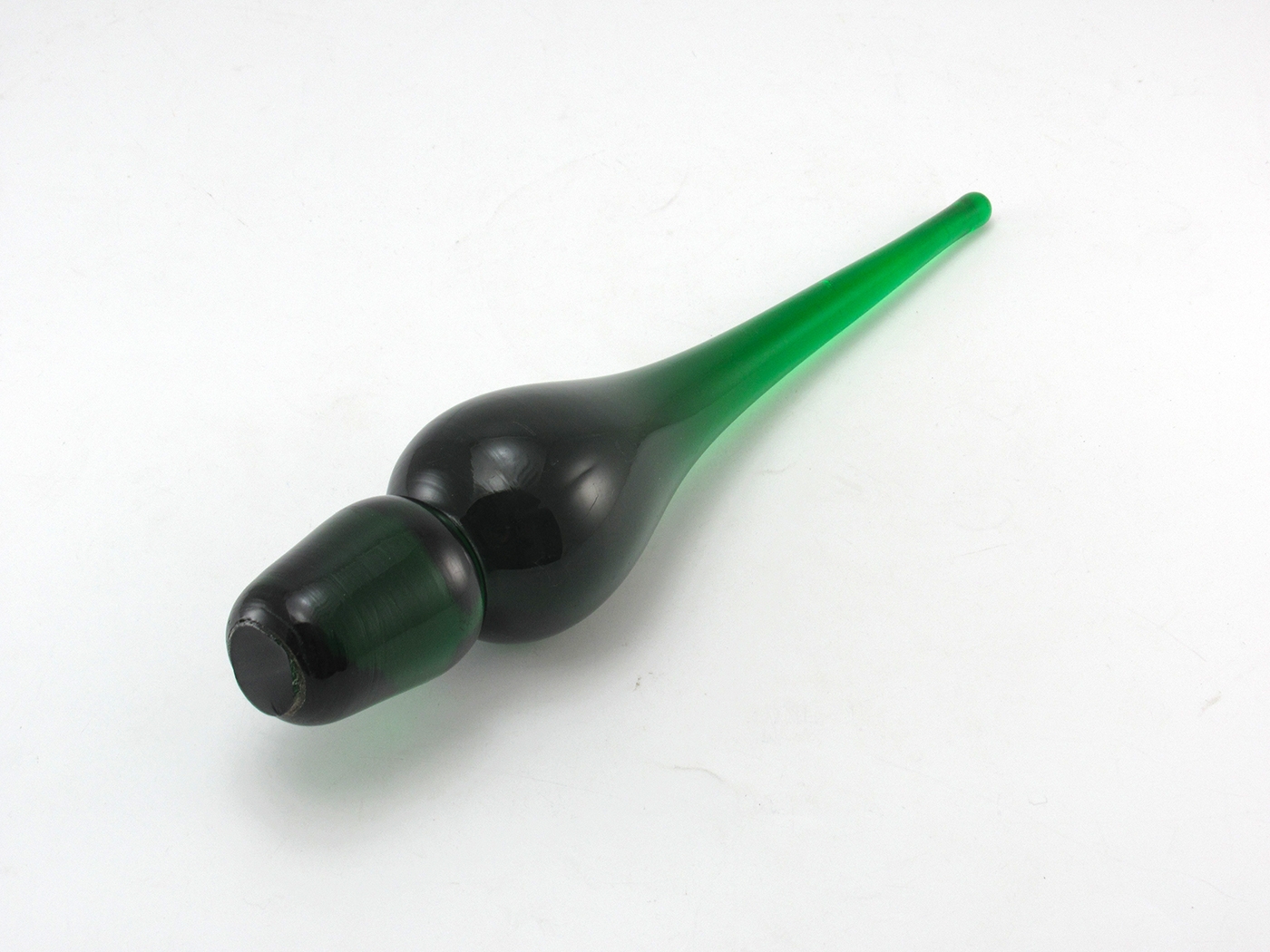 Retro Decanter Stopper Green Teardrop 10" Long