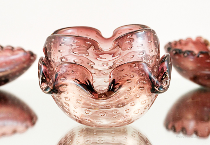 Hand Blown Glass Bowl Set by Murano - Image 3