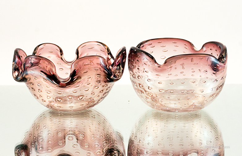 Hand Blown Glass Bowl Set by Murano