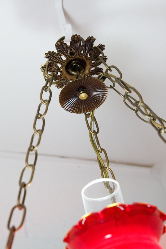 Victorian Style Hanging Lamp by Fenton Art Glass - Image 9