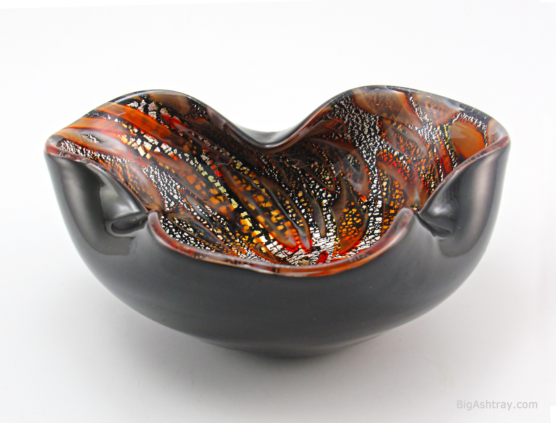 Vintage Italian Murano Art Glass Cane and Silver Leaf Bowl - Image 3