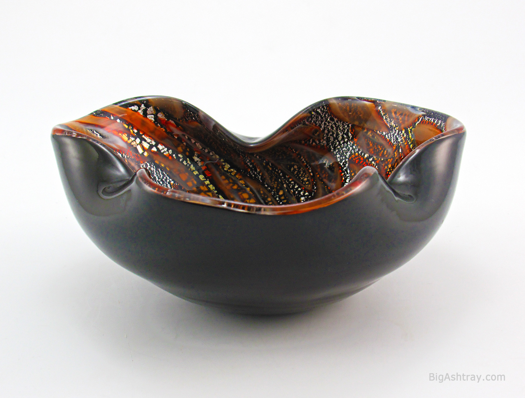 Vintage Italian Murano Art Glass Cane and Silver Leaf Bowl - Image 2