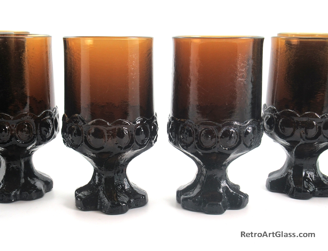 Tiffin Franciscan Large Goblet Set of 10 Nut Meg Vintage Medieval - Image 3