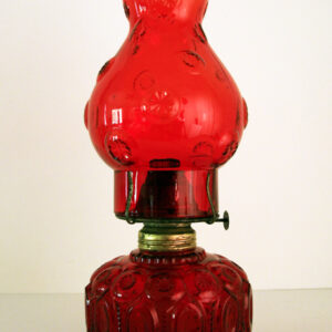 Vintage Moon & Star Glass Oil Lamp