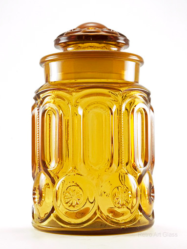 Vintage Moon and Star Glass Canister Large