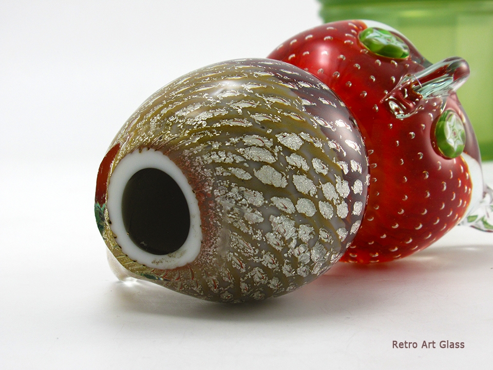Murano Art Glass Owl with Millefiori Eyes, Silver Leaf and Trapped Bubbles - Image 6
