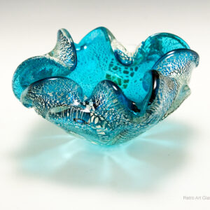 Vintage Murano Art Glass in Turquoise and Silver